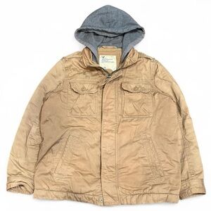 Y2K American Eagle Hooded Utility Bomber Jacket
